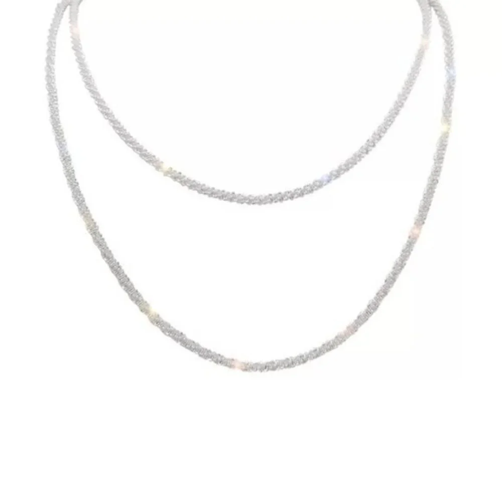 Sliver Choker Necklace for Women Crystal Chain Jewelry Engagement Party Fashion - Picture 5 of 5